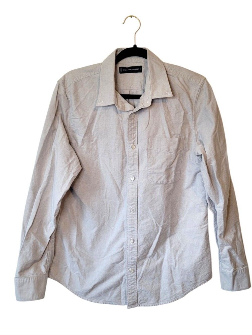 Everlane Uniform Light Gray Long-Sleeve Button-Up Shirt Size M
